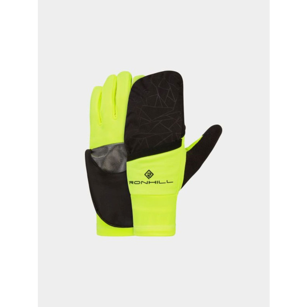 RH Wind Block Flip Glove R BlackFluo Yellow Front fingers
