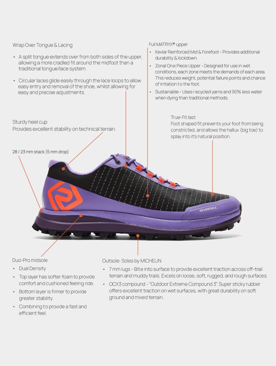 ronhill womens trail running shoes Reverence Purple info