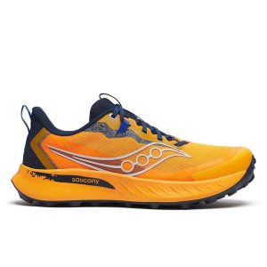 Saucony Peregrine mens orange trail running shoes at Fast and Light CH